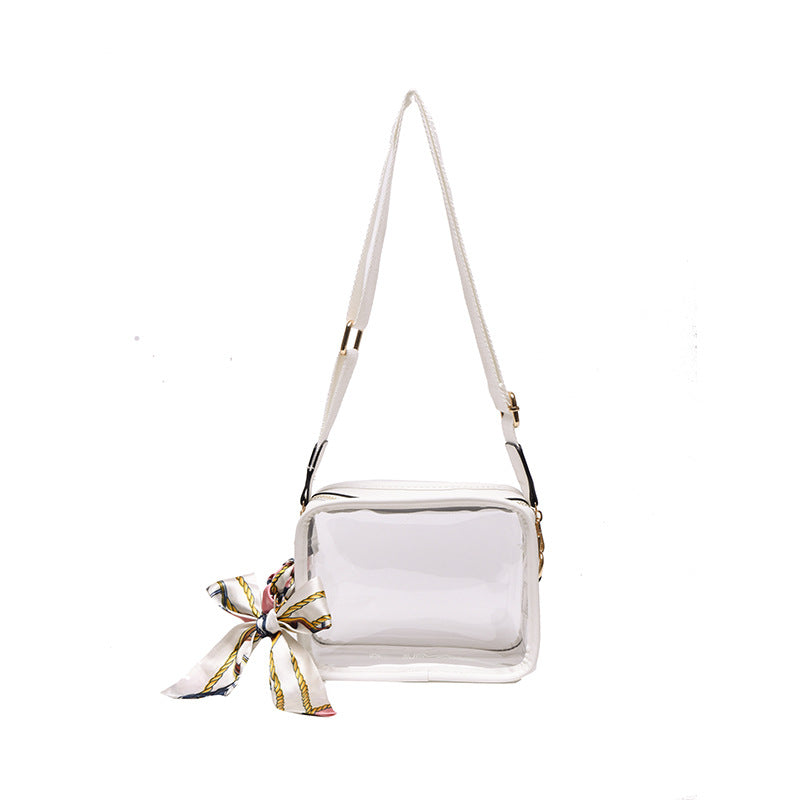 Diagonal Crossbody PVC Phone Bag with Wide Shoulder Strap