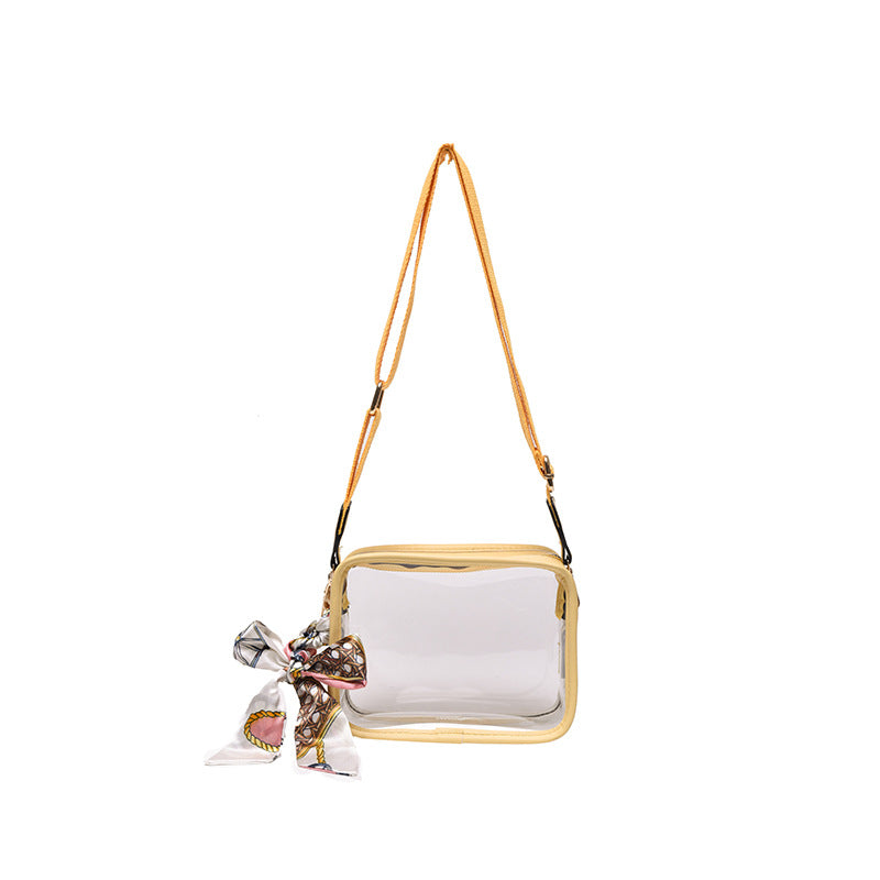 Diagonal Crossbody PVC Phone Bag with Wide Shoulder Strap