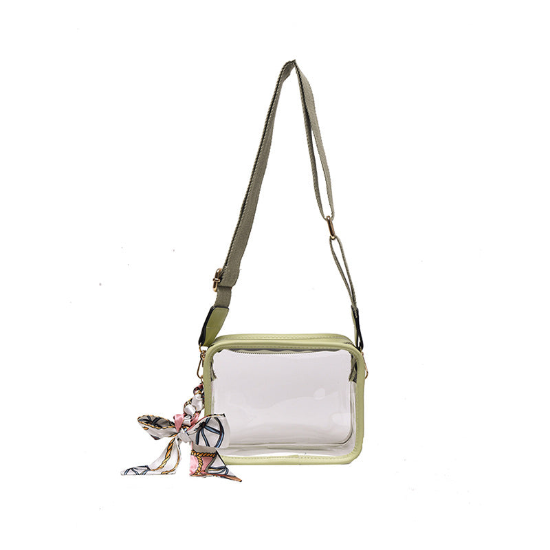 Diagonal Crossbody PVC Phone Bag with Wide Shoulder Strap