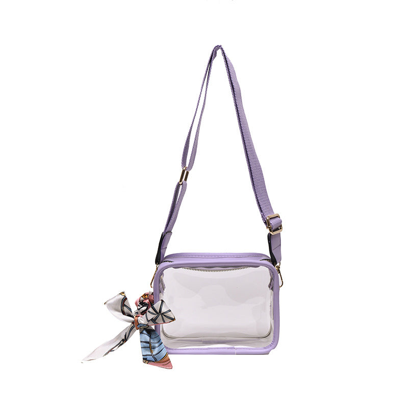 Diagonal Crossbody PVC Phone Bag with Wide Shoulder Strap