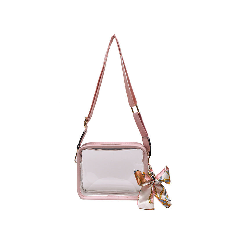 Diagonal Crossbody PVC Phone Bag with Wide Shoulder Strap